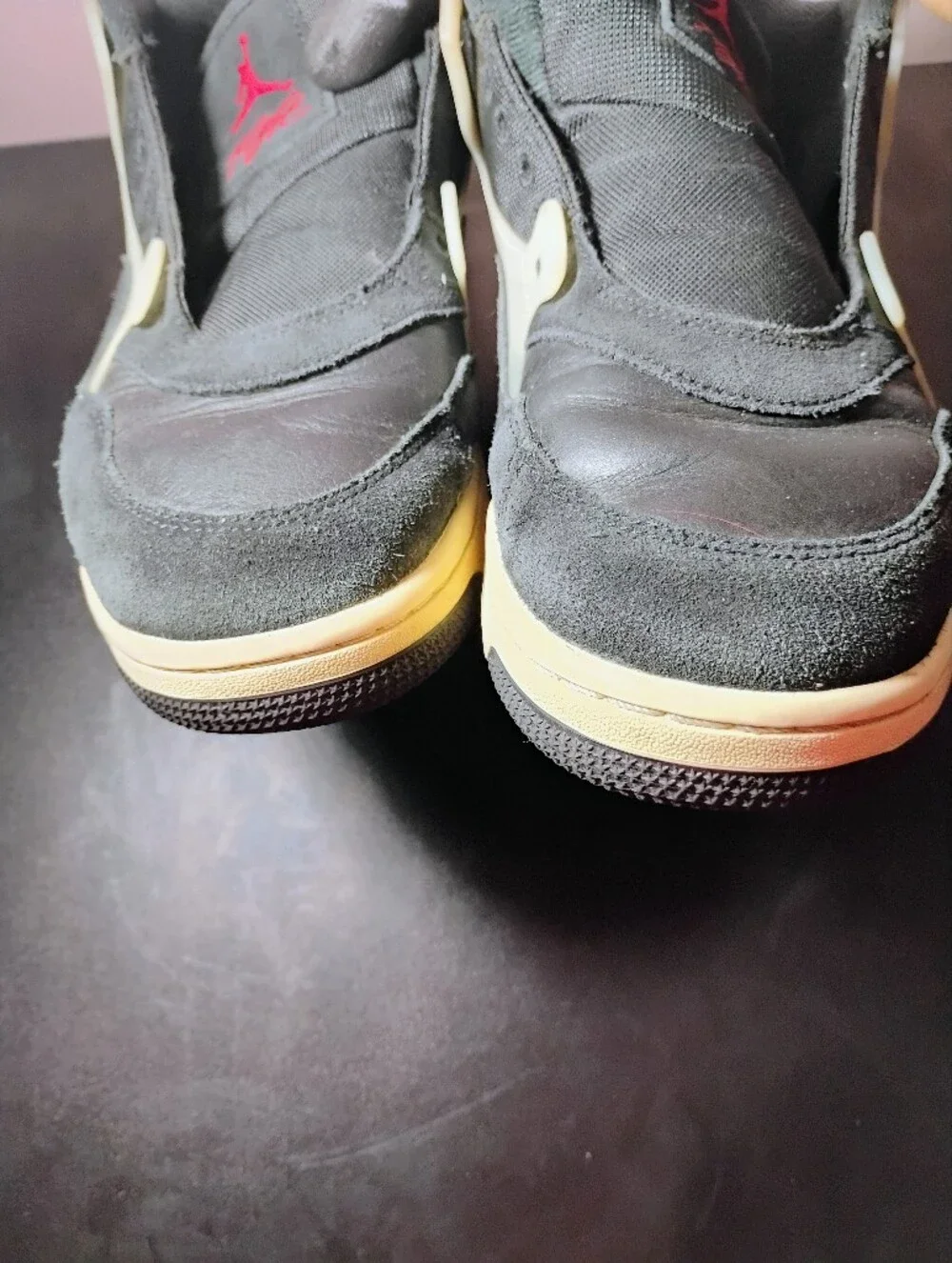 Nike Air Jordan 4 RM Black Sail FQ7939-006 Men's Sz 11 Well Worn Beater Sneakers